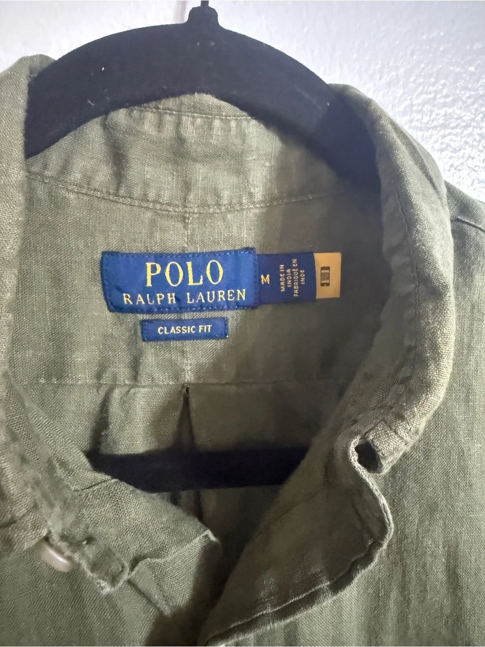 Polo by Ralph Lauren Olive Green Button-Down Shirt with Orange Pony
